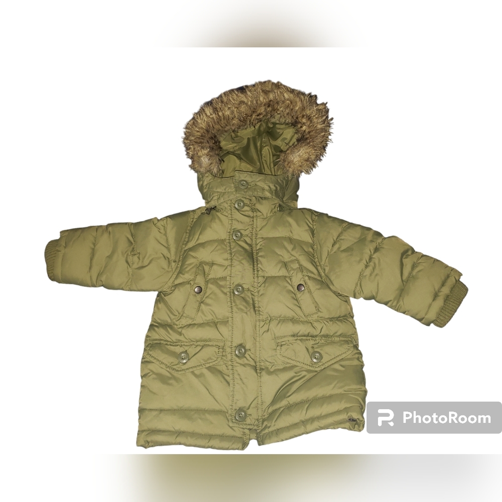 Baby GAP Faux Fur Puffer Parka Winter Coat - sz. 18-24 months